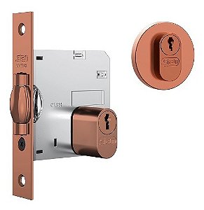 Fechadura Rolete Porta Pivotante Stam 1005 Rosê Redonda 45mm