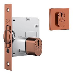 Fechadura Rolete Porta Pivotante Stam 1005 Rosê 45mm Quadrad
