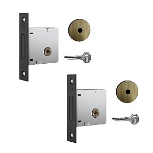 Fechadura Auxiliar Trava Tetra Stam 1004 Antique Dupla Par