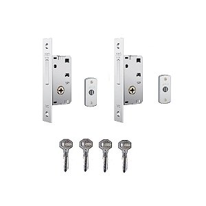 Fechadura Auxiliar Trava Tetra Stam 1003 Inox Dupla Estreita