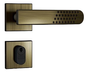 Fechadura Porta Externa Stam 803/21 Antique Ouro Velho 40mm