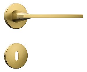 Fechadura Porta Interna Dourada Gold Stam Redonda 55mm Class