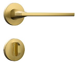 Fechadura Porta Banheiro Dourada Gold Stam Redonda 55mm Clas