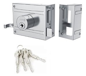 Fechadura Portão Sobrepor Stam 1701/100 Inox Tetra Chave 304