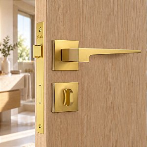Fechadura Banheiro Wc Dourada Gold Classic 3200 Stam 55 Mm