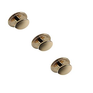 Kit 3 Puxador Beetle Com Base Granada Zen Gold (brilhante)