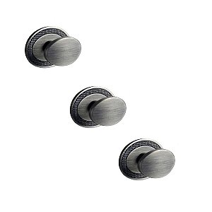 Kit 3 Puxador Beetle Com Base Granada Zen Niquel Velho