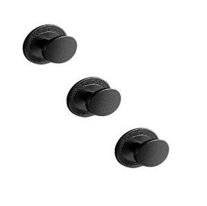 Kit 3 Puxador Beetle Com Base Granada Zen Preto