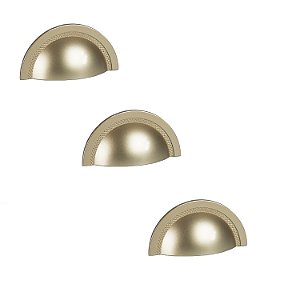 Kit 3 Puxador Shell Zen 64mm Dourado (dourado Fosco)
