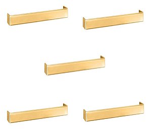Kit 5 Puxador Creta Dourado Zen 192 Mm Zp3950.955