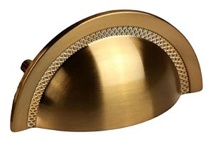 Puxador Shell Zen Red Gold Escovado Dourado 64 Mm Zp4318.g00
