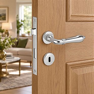 Fechadura Interna Quarto Lily Cromada Imab 55 Mm Clássica