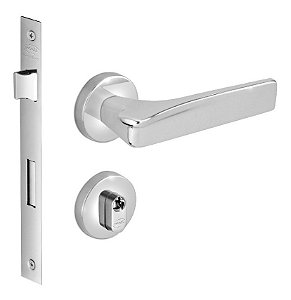 Fechadura Porta Externa Pici Imab Cromada C/cil Miolo Tambor