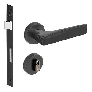 Fechadura Porta Externa Pici Imab Preta Preto Pp 55mm Redond