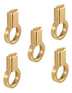 Kit 5 Puxador Antique Ponto Zen Gold (dourado Brilhante)