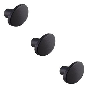 Kit 3 Puxador Beetle Zen Preto Zp5403.24 Ponto