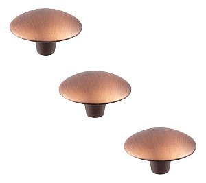 Kit 3 Puxador Orion Zen 33x20mm Vecchio Cobre Pequeno