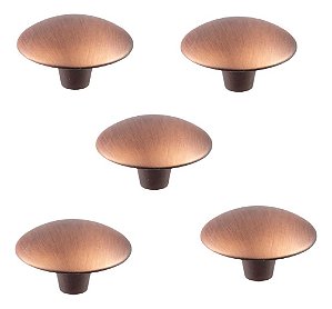 Kit 5 Puxador Orion Zen 33x20mm Vecchio Cobre  Pequeno