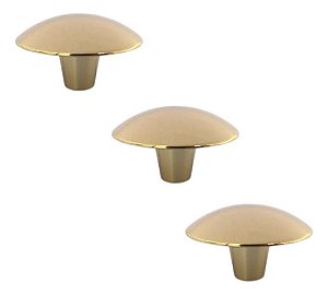 Kit 3 Puxador Orion Zen 33x20mm Gold ( Brilhante)  Pequeno