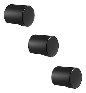 Kit 3 Puxador Radio Mini Zen Preto Zp4308.24 Ponto 16x18mm