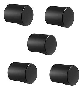 Kit 5 Puxador Radio Mini Zen Preto Zp4308.24 Ponto 16x18mm