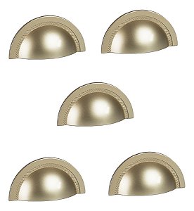 Kit 5 Puxador Shell 48 Mm Zen Dourado (fosco)  Concha
