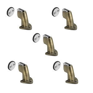 Kit 5 Prendedor Fixador Porta Magnético Antique Piso Parede