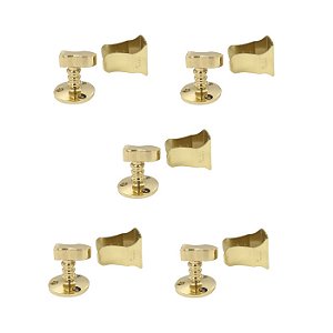 Kit 5 Prendedor Batedor Trava Porta Dourado Brilho Imab Piso