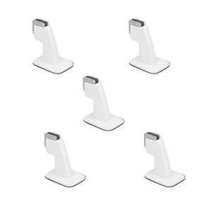 Kit 5 Prendedor Trava Porta Magnetico Adesivo Branco Imab