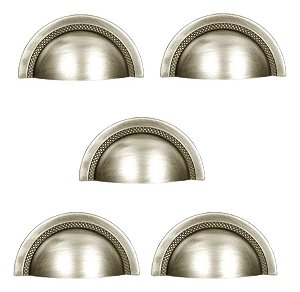 Kit 5 Puxador Shell 48 Mm Zen Niquel Escovado Com Verniz