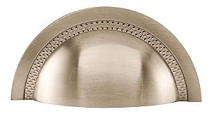 Puxador Shell 48mm Níquel Escovado Com Verniz Zen