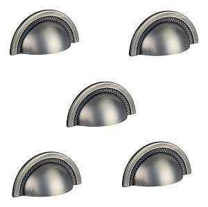 Kit 5 Puxador Shell Zen Niquel Velho 48mm Zp4319.889 Concha