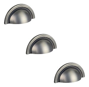 Kit 3 Puxador Shell Zen Niquel Velho 48mm Zp4319.889 Concha