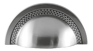Puxador Shell 64 Mm Zen Cromo Escovado C/ Verniz Zp4318.2
