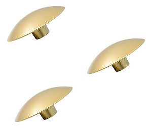 Kit 3 Puxador Orion 33x20mm Zen Dourado (fosco) Pequeno