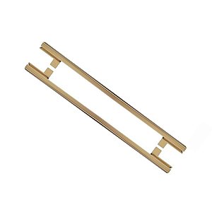 Puxador Para Porta Living Dourado Fosco Zen Duplo 1000mm