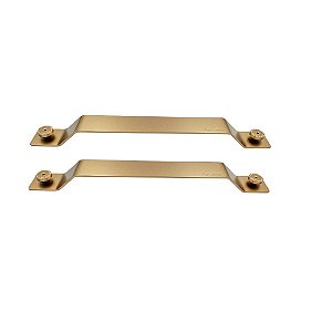 Puxador Para Porta Nord Duplo Dourado Fosco Zen 300 Mm 30cm