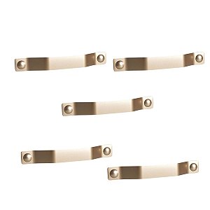 Kit 5 Puxador Nord Alça 160 Mm Dourado Matte Zen Móveis