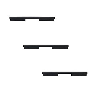 Kit 3 Puxador Sorento 224mm Preto Fosco Zen Moveis