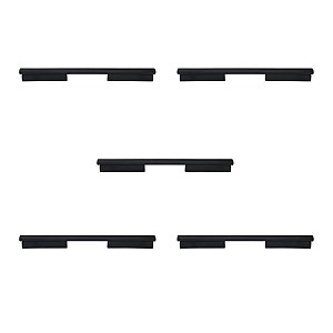 Kit 5 Puxador Sorento 224mm Preto Fosco Zen Moveis