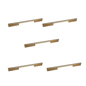 Kit 5 Puxador Sorento 320mm  Dourado Fosco Zen