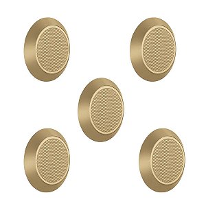 Kit 5 Puxador Móveis Ponto Disk G Dourado Matte Fosco Zen