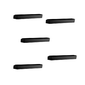 Kit 5 Puxador Moveis Elemento G 128mm Preto Fosco Zen