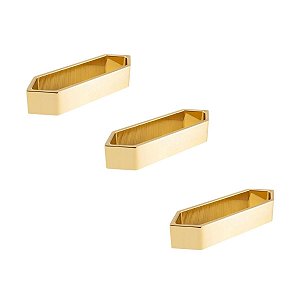 Kit 3 Puxador Moveis Elemento M 48mm Gold Dourado Brilhante
