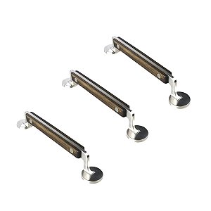 Kit 3 Puxador Manico Di Coltello Wood Escovado Zen 160mm