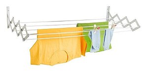Varal Sanfonado Aço Branco Resistente 80 Cm Secalux