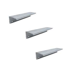 KIT 3 PUXADOR PARA MÓVEIS SOTTILE 160 MM ZEN ALUMINIO FOSCO