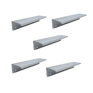 KIT 5 PUXADOR PARA MÓVEIS SOTTILE 160 MM ZEN ALUMINIO FOSCO