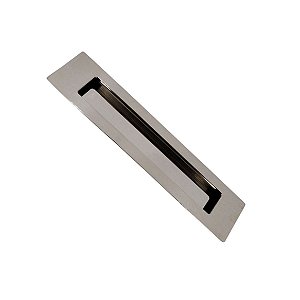 Puxador Concha Embutir Porta Inox 304 Polido Cromado 25 Cm