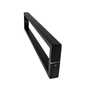 Puxador Porta Duplo Alça 400 Mm Inox Preto Fosco 30x15 40 Cm
